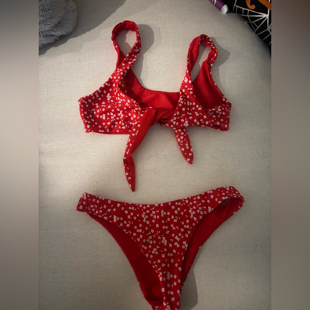 Zaful Red Floral Bikini